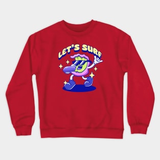 waves cartoon surf edgy color Crewneck Sweatshirt